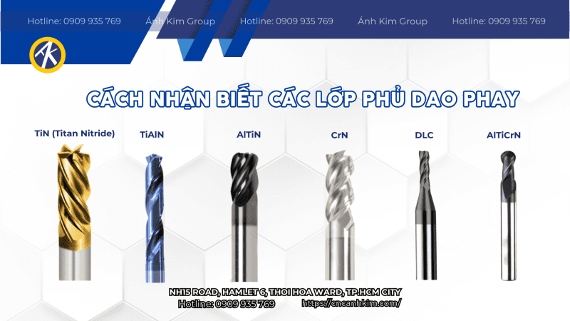 Cách nhận biết các lớp phủ dao phay